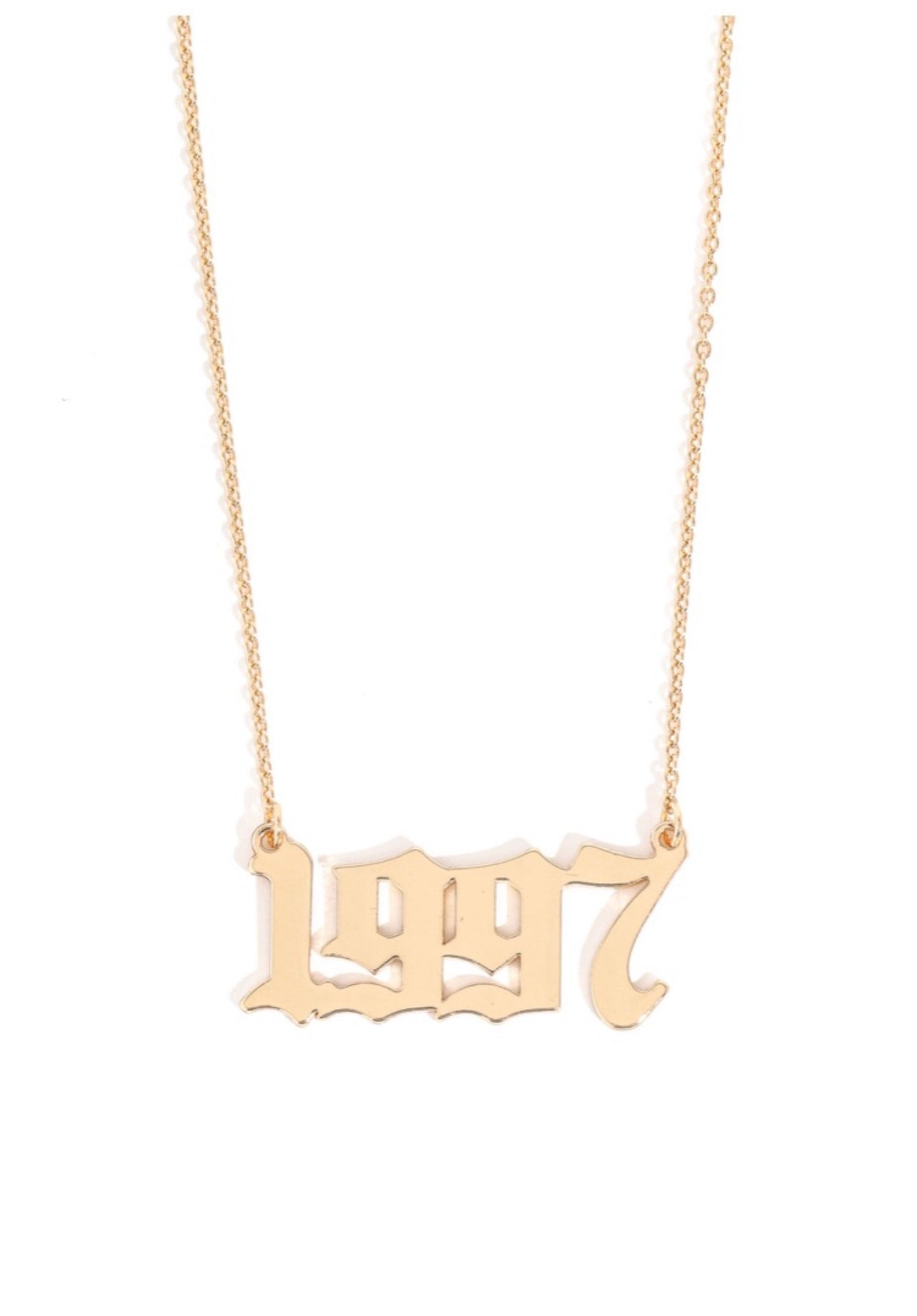 “What’s Your Year?” gold necklace