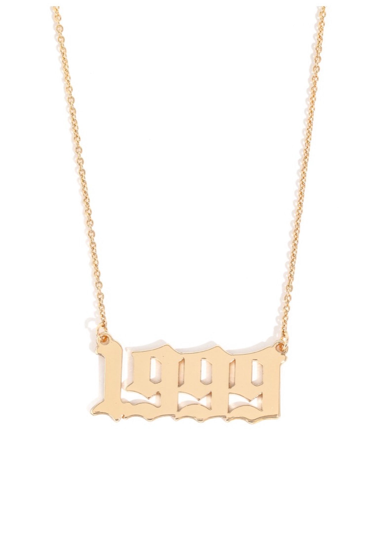 “What’s Your Year?” gold necklace