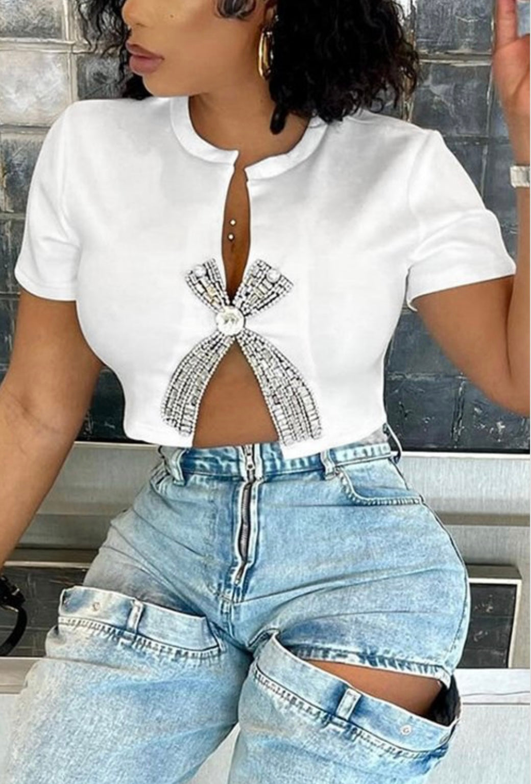 “Vibe Out” crop Tee