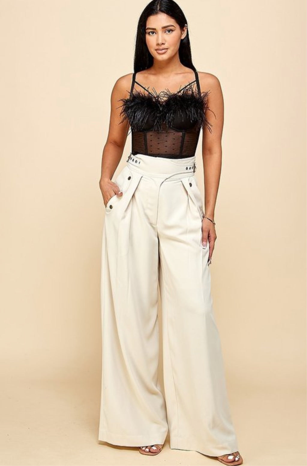 “Cross My Mind” wide-leg trousers