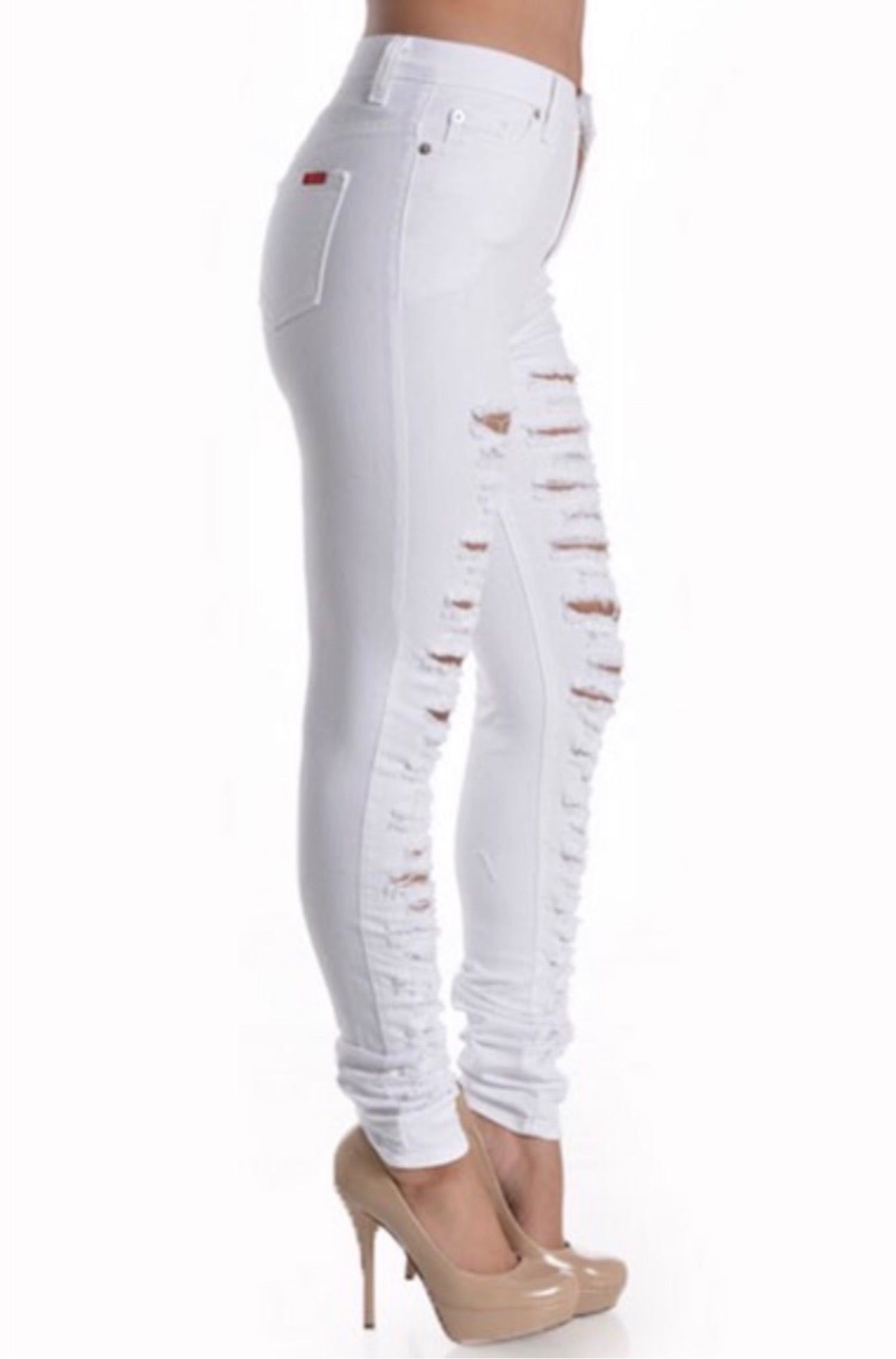 “Snowflake” distressed jeans