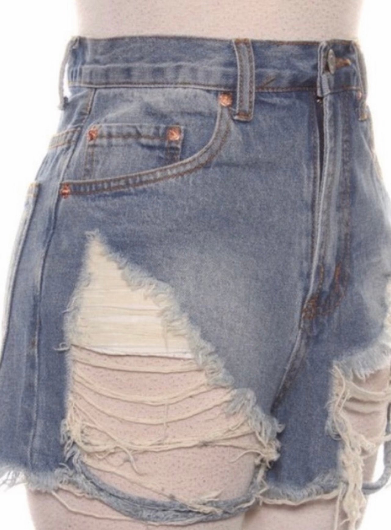 “Ride Or Die” distressed shorts