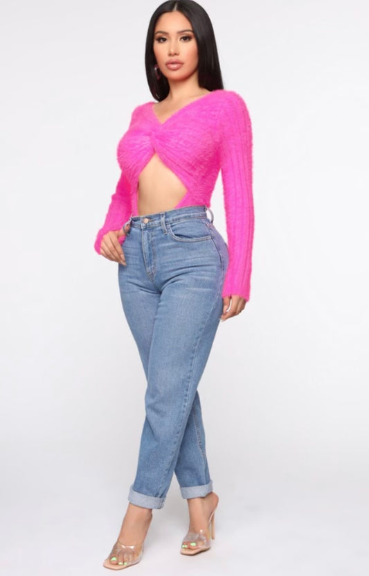 “Pretty In Pink” sweater bodysuit.