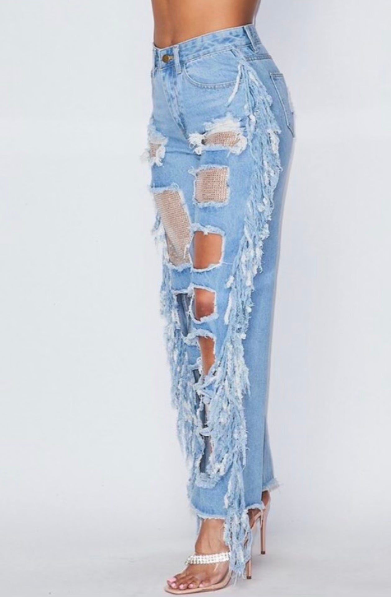 “Icy Girl” distressed jeans