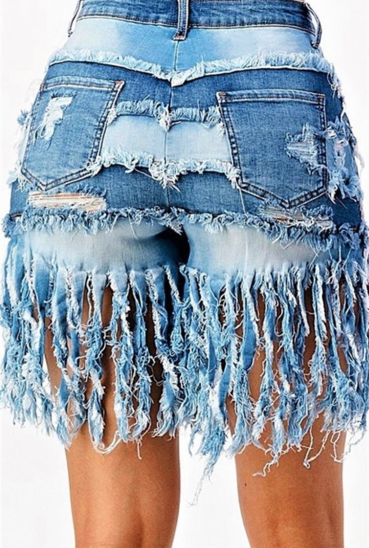 “On The Way” distressed shorts