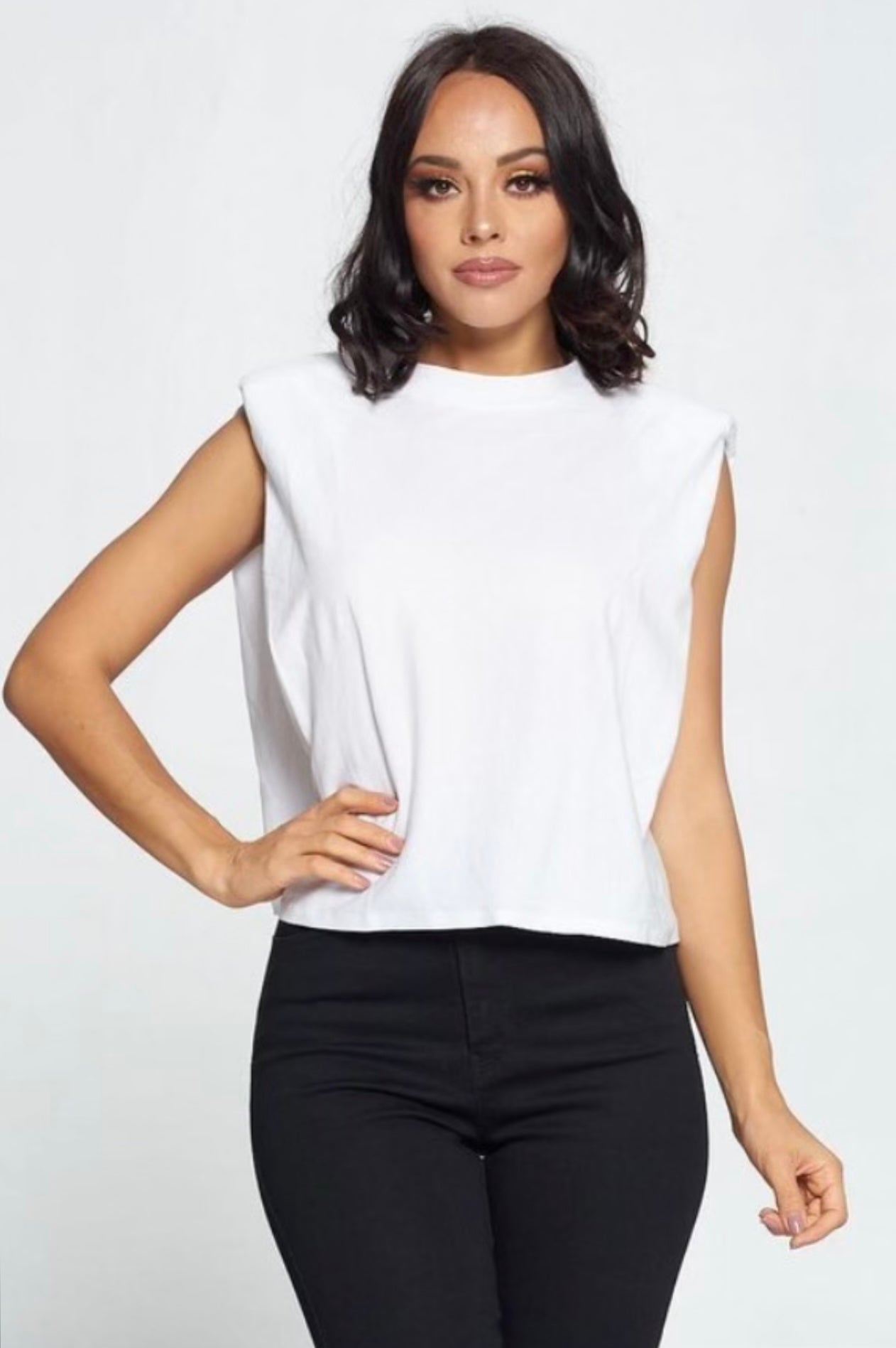 “Back 2 The Basics” cotton white top