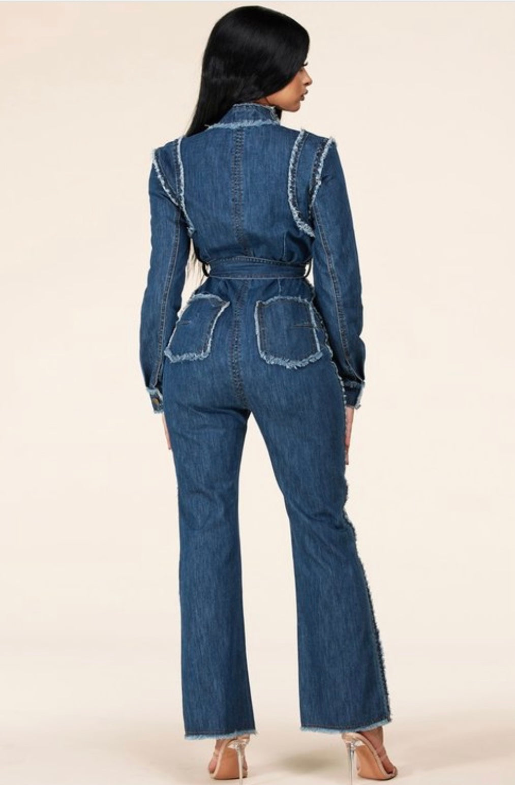 “On The Run” denim jumpsuit