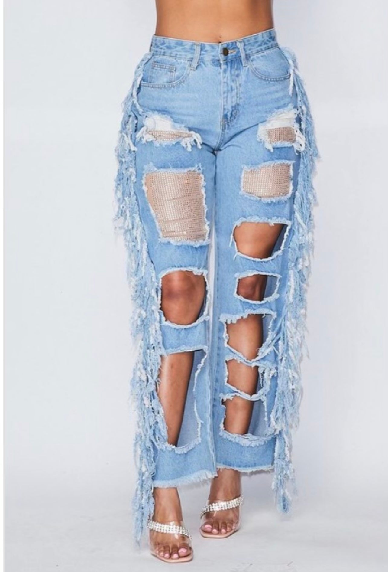 “Icy Girl” distressed jeans