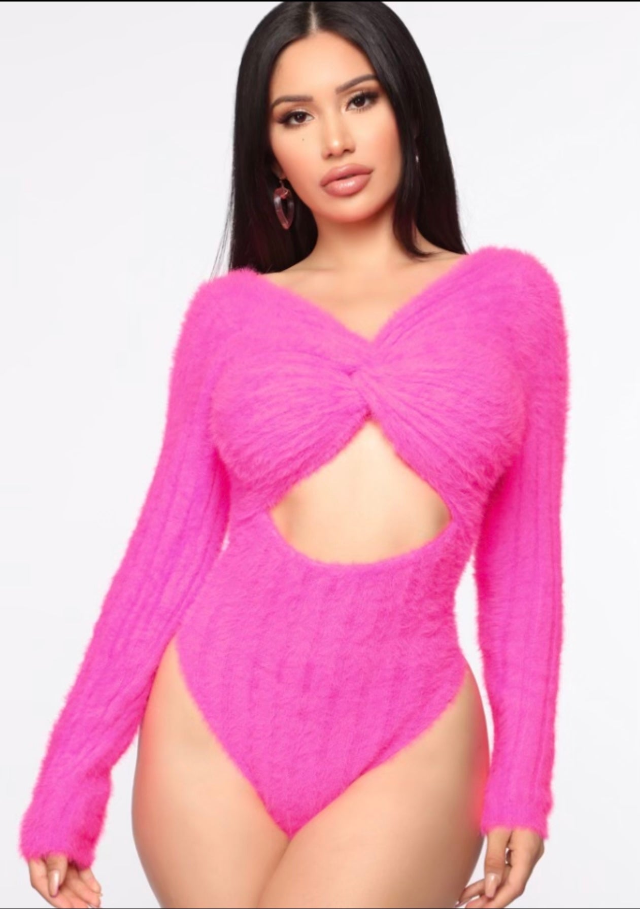 “Pretty In Pink” sweater bodysuit.