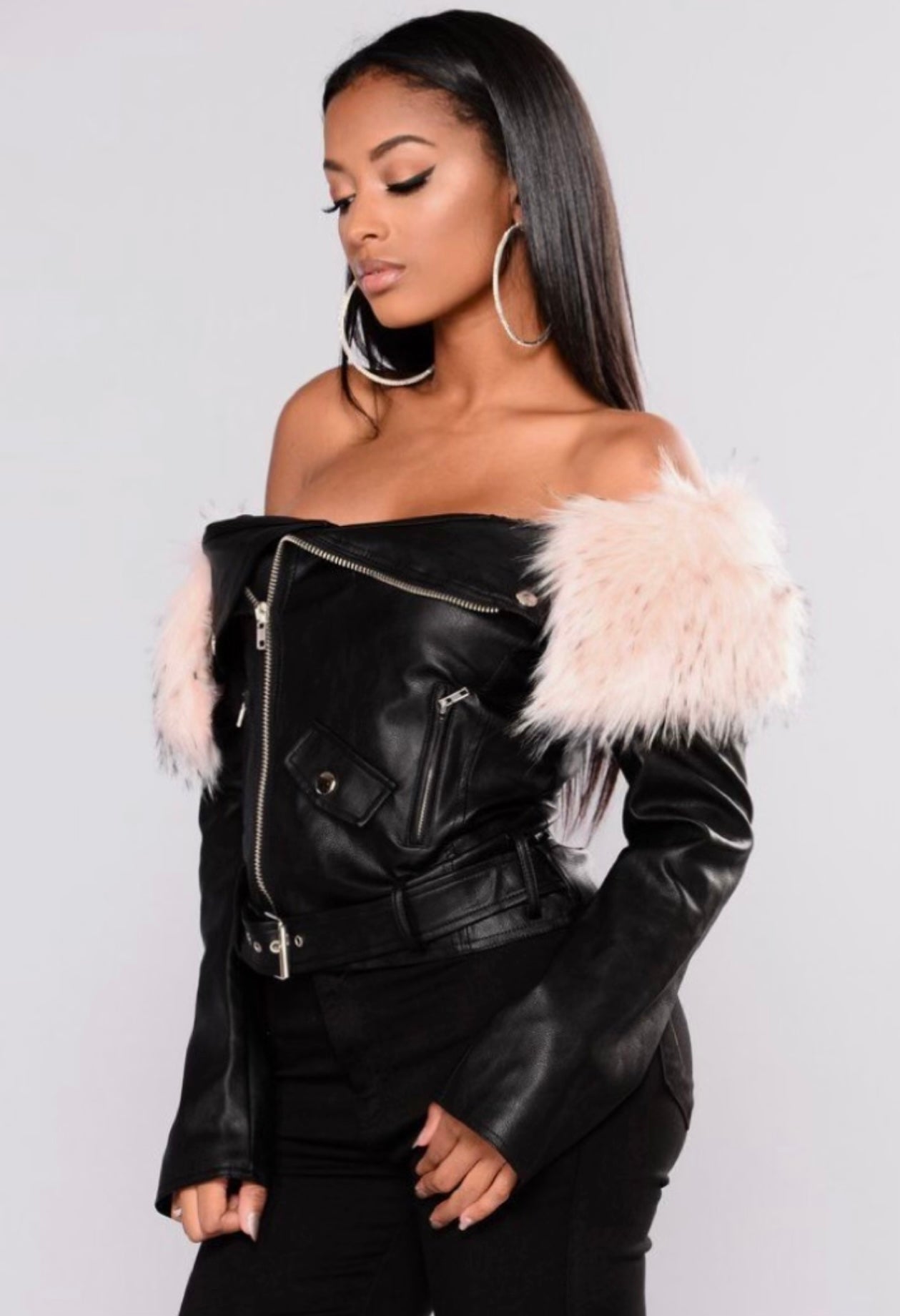 Worst Behavior' biker jacket with removable faux fur – Styled By Tyra