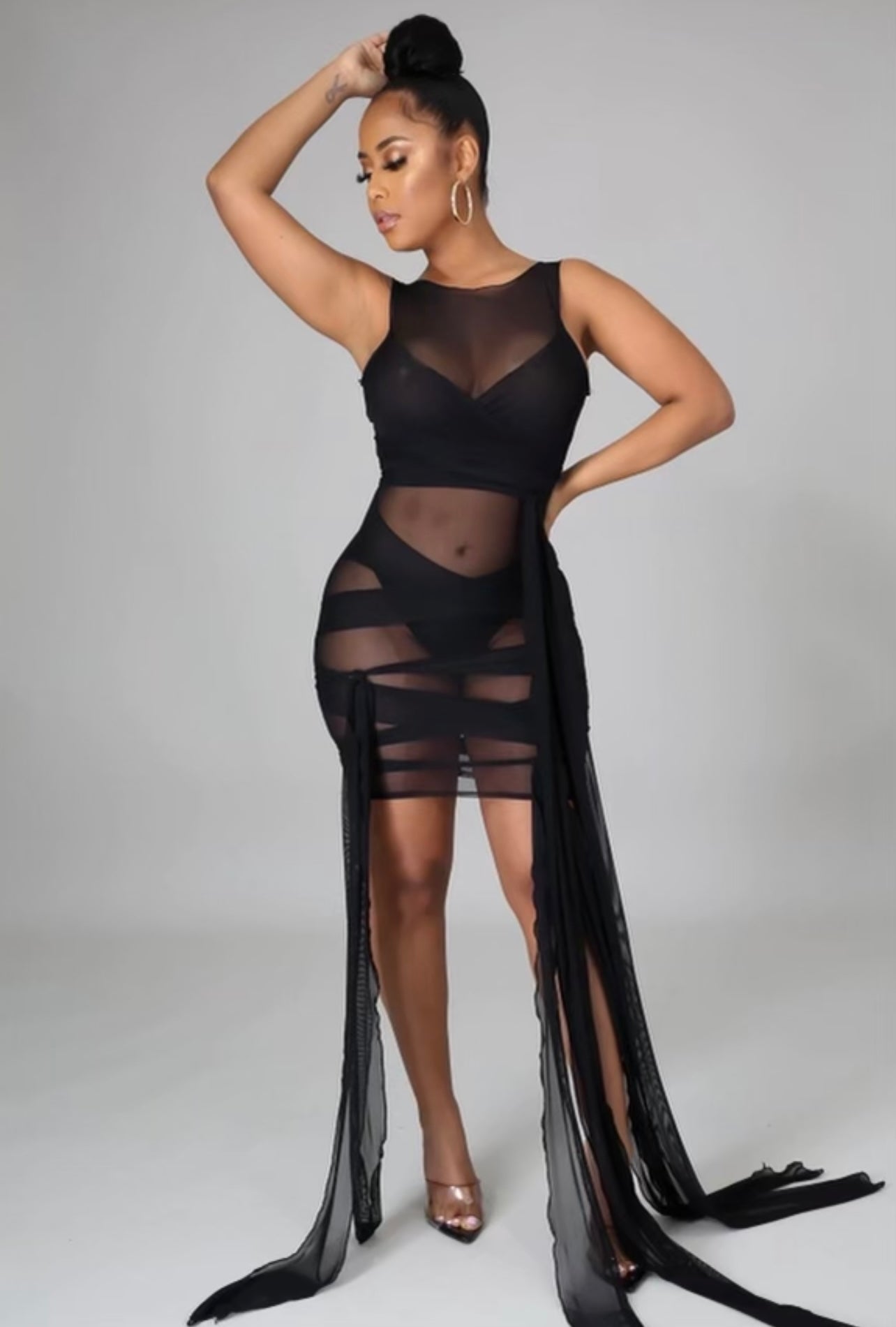 Plus size outlet sheer clothing