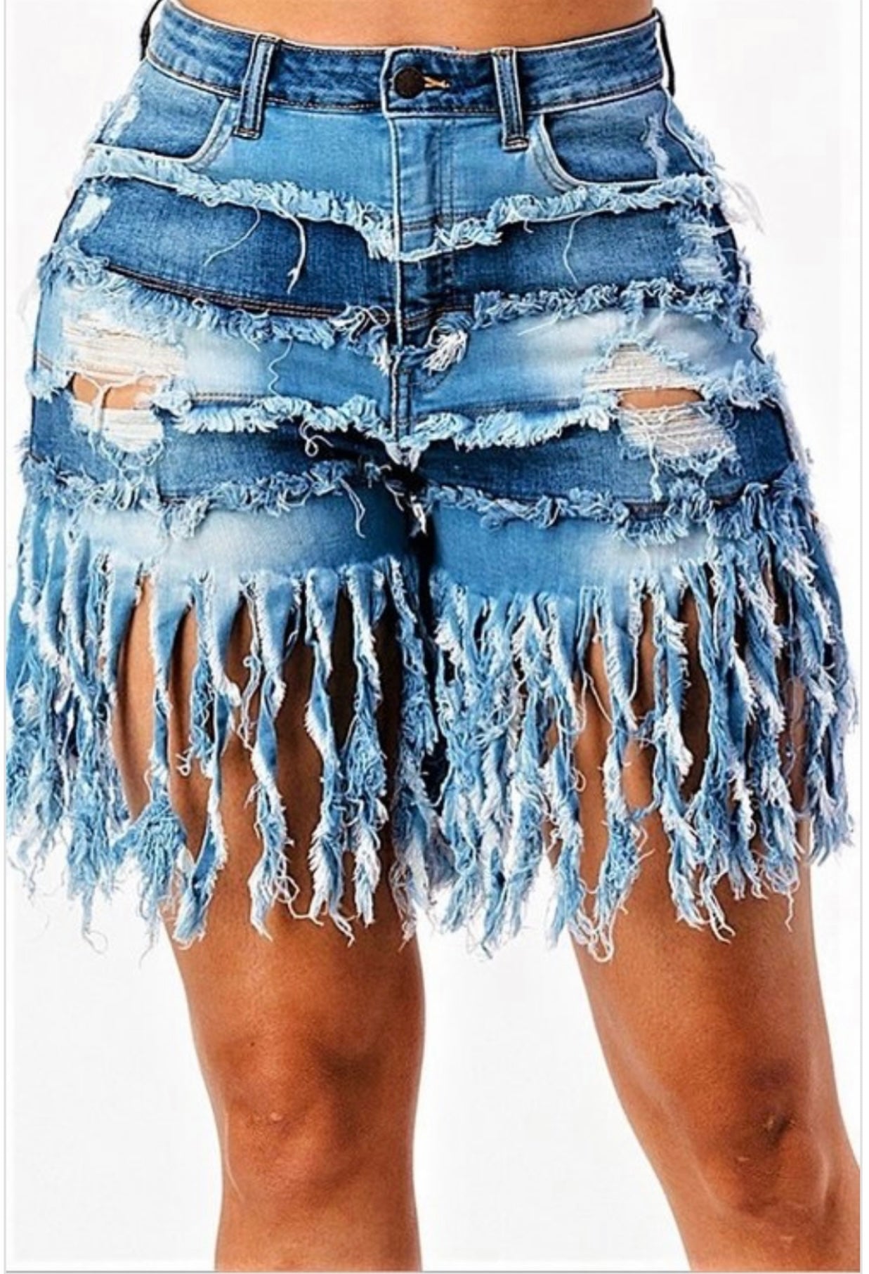 “On The Way” distressed shorts